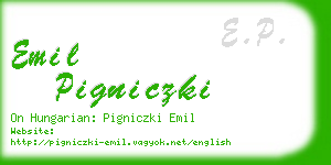 emil pigniczki business card
